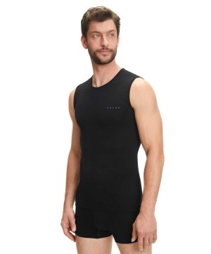 Functional Underwear Falke Singlet Warm Męskie Czarne | KYSDQW-724