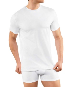 Koszula Z Krótkim Rękawem Falke 2-Pack T-Shirt Round-neck Daily Comfort Męskie Białe | KDNCIV-940