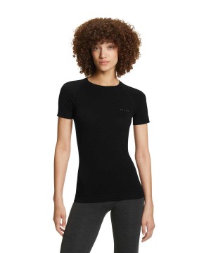 Koszula Z Krótkim Rękawem Falke T-Shirt Wool-Tech Light Damskie Czarne | HJTWNL-320