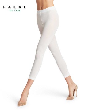 Leggings & Capri Falke Pure Matt 50 DEN Capri Damskie Białe | BCMOFD-376