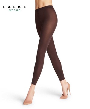 Legginsy Falke Cotton Touch Leggings Damskie Brązowe | QAEUOV-976