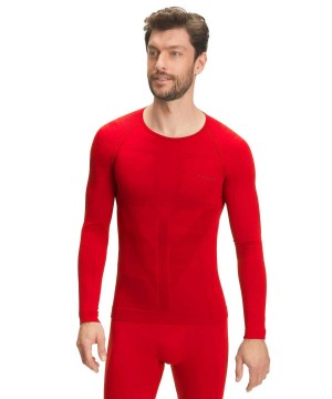 Long Sleeve T-Shirts Falke Long sleeve shirt Warm Męskie Czerwone | XMSBVP-683