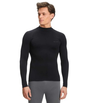 Long Sleeve T-Shirts Falke Long sleeve shirt Warm Męskie Czarne | QGZRTM-943