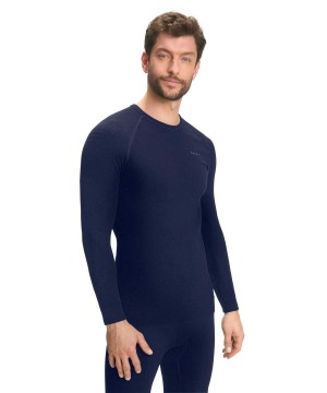 Long Sleeve T-Shirts Falke Long sleeve shirt Maximum Warm Męskie Niebieskie | DNETWF-520