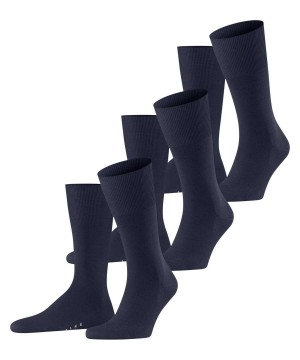 Skarpetki Falke Airport 3-Pack Socks Męskie Niebieskie | MQORKD-413