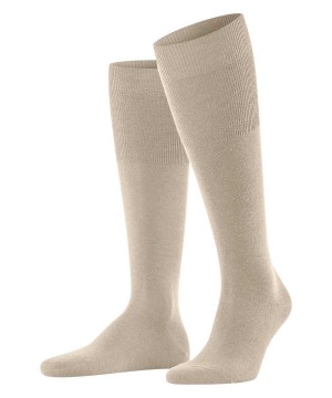 Skarpetki Falke Airport Knee-high Socks Męskie Beżowe | JUOMHD-804