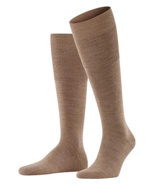 Skarpetki Falke Airport Knee-high Socks Męskie Brązowe | KJMTBW-169