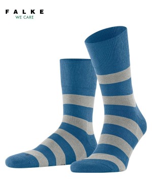 Skarpetki Falke Block Stripe Socks Damskie Niebieskie | NEHQCM-349