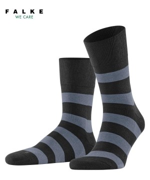 Skarpetki Falke Block Stripe Socks Damskie Czarne | QTLVGO-964