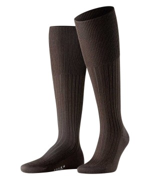 Skarpetki Falke Bristol Pure Knee-high Socks Męskie Brązowe | FVJEQU-351