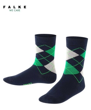 Skarpetki Falke Classic Argyle Socks Dziecięce Niebieskie | FDNVJC-083