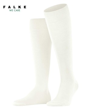 Skarpetki Falke ClimaWool Knee-high Socks Męskie Białe | NXMJCQ-140