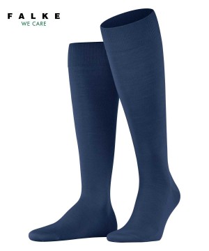 Skarpetki Falke ClimaWool Knee-high Socks Męskie Niebieskie | YEHLAJ-860