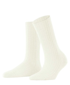 Skarpetki Falke Cosy Wool Boot Socks Damskie Białe | WHLZPK-168