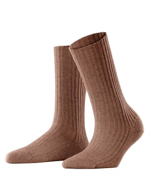 Skarpetki Falke Cosy Wool Boot Socks Damskie Brązowe | XCFGZR-716