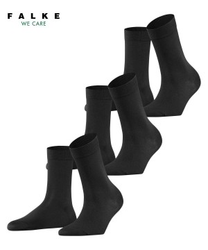 Skarpetki Falke Cotton Touch 3-Pack Socks Damskie Czarne | GLEUFZ-130