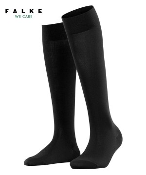 Skarpetki Falke Cotton Touch Knee-high Socks Damskie Czarne | DATOJL-061