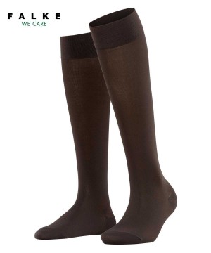 Skarpetki Falke Cotton Touch Knee-high Socks Damskie Brązowe | CWGUKD-165