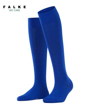 Skarpetki Falke Cotton Touch Knee-high Socks Damskie Niebieskie | WZTIOD-720