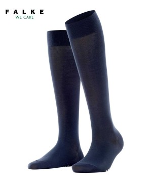 Skarpetki Falke Cotton Touch Knee-high Socks Damskie Niebieskie | PXJYBH-207