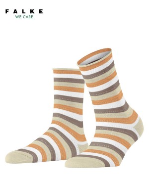 Skarpetki Falke Dopamine Stripe Socks Damskie Beżowe | SYUORB-315