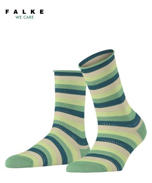 Skarpetki Falke Dopamine Stripe Socks Damskie Zielone | EUTCQB-429