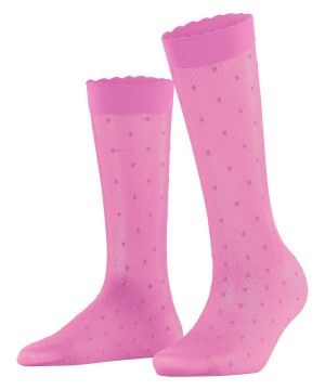 Skarpetki Falke Dot 15 DEN Knee-high Socks Damskie Czerwone | QRYOKH-298