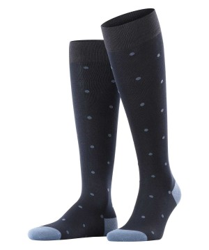 Skarpetki Falke Dot Knee-high Socks Męskie Niebieskie | JLDTIV-258