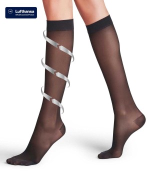 Skarpetki Falke Energize 30 DEN Knee-high Socks Damskie Czarne | OMXBZW-817