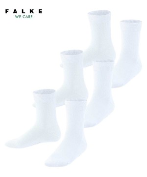 Skarpetki Falke Family 3-Pack Socks Dziecięce Białe | DMFBPG-081