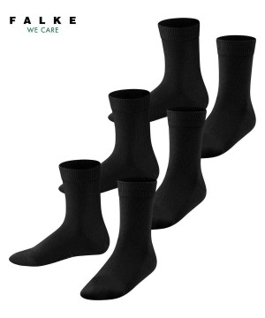 Skarpetki Falke Family 3-Pack Socks Dziecięce Czarne | AKDTEI-704