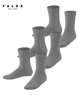 Skarpetki Falke Family 3-Pack Socks Dziecięce Szare | KFMVLO-176