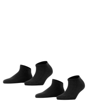 Skarpetki Falke Happy 2-Pack Sneaker socks Damskie Czarne | VOFEXZ-438