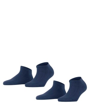 Skarpetki Falke Happy 2-Pack Sneaker socks Damskie Niebieskie | SWEJZC-263