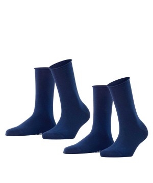 Skarpetki Falke Happy 2-Pack Socks Damskie Niebieskie | JOYWUI-086