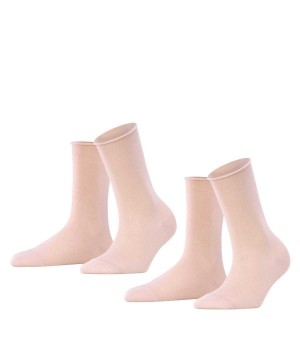 Skarpetki Falke Happy 2-Pack Socks Damskie Różowe | ZXFJLQ-235