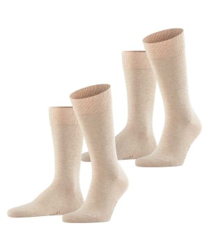 Skarpetki Falke Happy 2-Pack Socks Męskie Beżowe | ZLSWBC-350