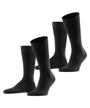 Skarpetki Falke Happy 2-Pack Socks Męskie Czarne | KJXGFU-082