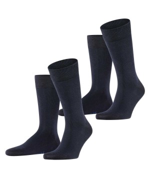 Skarpetki Falke Happy 2-Pack Socks Męskie Niebieskie | UKFBAC-817