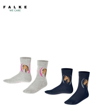 Skarpetki Falke Horse 2-Pack Socks Dziecięce Multicolored | KWDIGQ-614