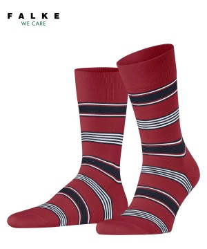 Skarpetki Falke Marina Stripe Socks Męskie Czerwone | RFPASQ-827