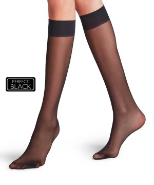 Skarpetki Falke Matt Deluxe 20 DEN Knee-high Socks Damskie Czarne | TBXOUY-830