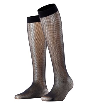 Skarpetki Falke Net Knee-high Socks Damskie Czarne | KCNJAE-267