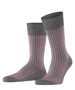 Skarpetki Falke Oxford Stripe Socks Męskie Szare | MIXYBF-791