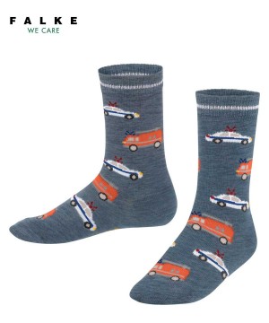 Skarpetki Falke Police and Fire Cars Socks Dziecięce Niebieskie | PZBVUD-053