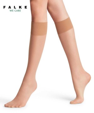 Skarpetki Falke Pure Matt 20 DEN Knee-high Socks Damskie Beżowe | OZNTYB-023