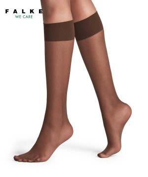 Skarpetki Falke Pure Matt 20 DEN Knee-high Socks Damskie Brązowe | OUSMDA-953