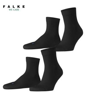 Skarpetki Falke Run Rib 2-Pack Short sock Damskie Czarne | XWGILC-379