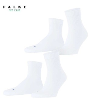 Skarpetki Falke Run Rib 2-Pack Short sock Męskie Białe | KNSLFA-643