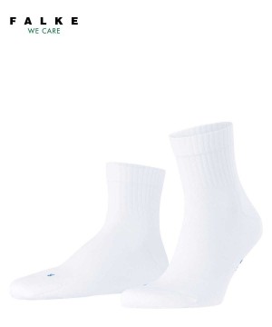 Skarpetki Falke Run Rib Short sock Męskie Białe | VMHILJ-960